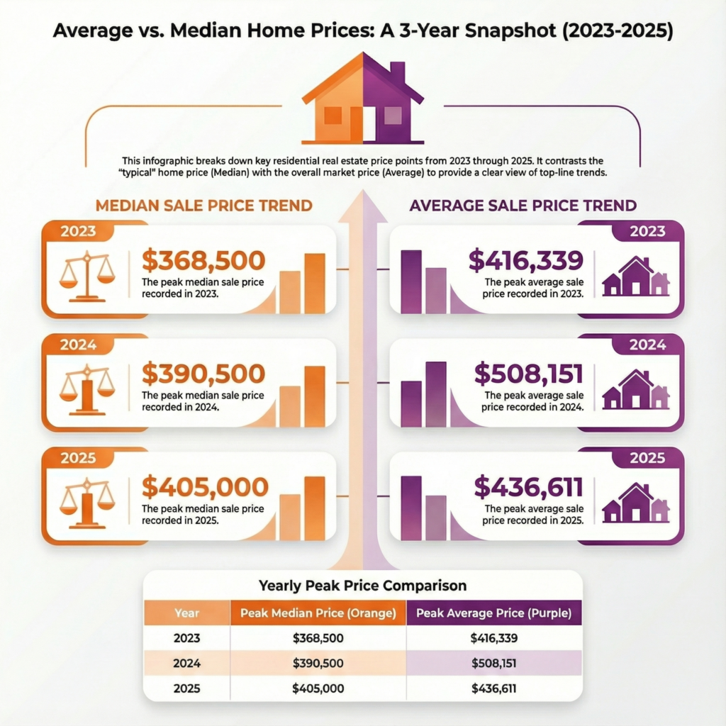 Average vs Median Home Prices 2023-2-25